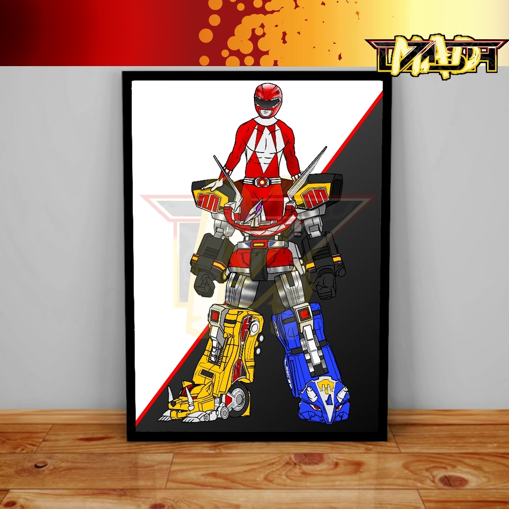 Power Rangers Fortnite, Fan Print Poster, MMPR Megazord Poster, Mecha Poster